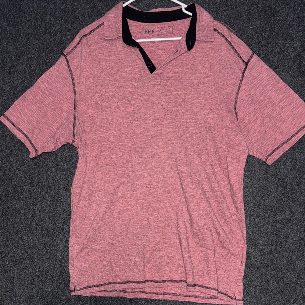 BKE Men's Heathered Red Polo Shirt